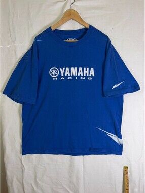 Yamaha Racing Shirt Mens 2XL Blue Factory Effex Short Sleeve Graphic Tee